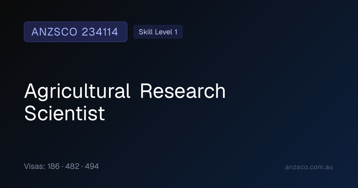 234114 Agricultural Research Scientist — ANZSCO Occupation | anzsco.com.au