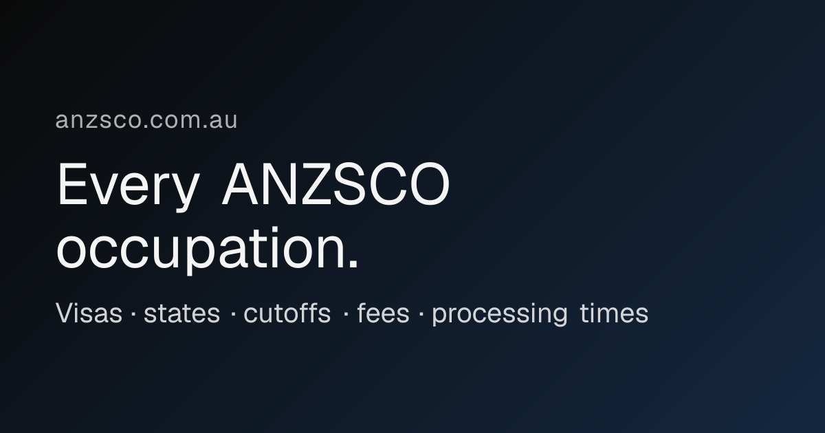 ANZSCO Occupation Codes — Australian Skilled Visa Reference | anzsco.com.au